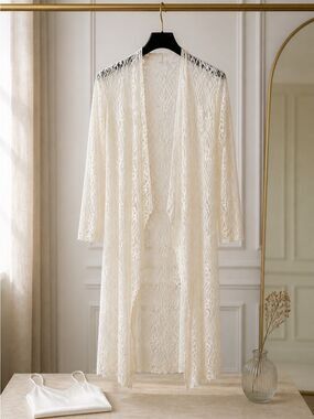 Lace Beach Cover-Up in Cream